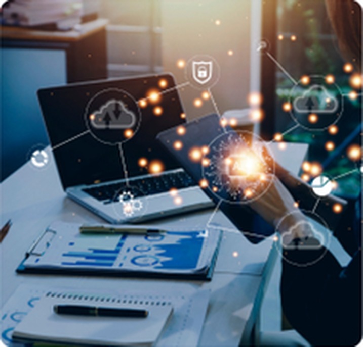 IT services illustration on a desk